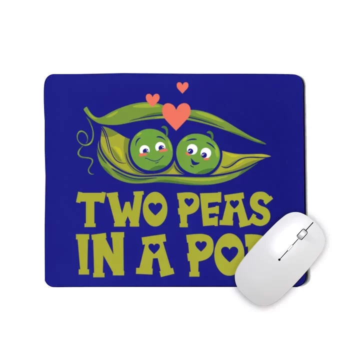 Two Peas In A Pod Valentines Day In Love Vegan Vegetables Cool Gift Mousepad