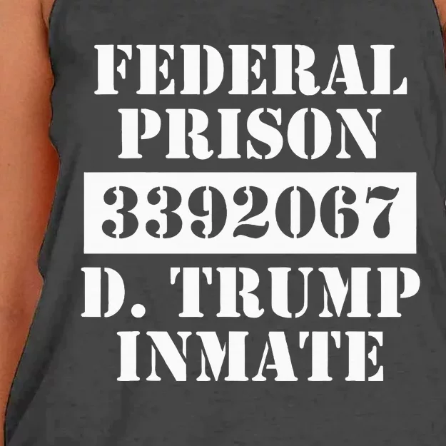 Trump Prison Inmate Federal Prison 3392067 Halloween Costume Women's Knotted Racerback Tank