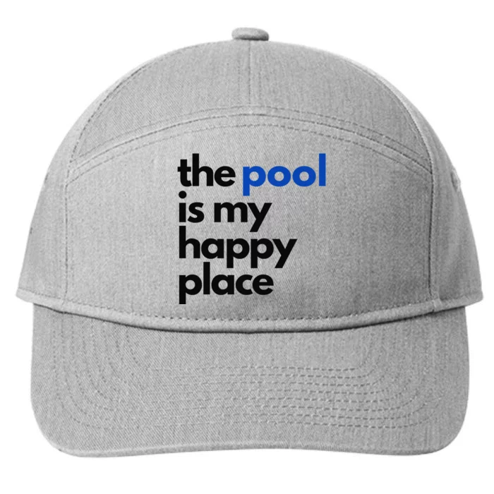 The Pool Is My Happy Place Summer Swimming 7-Panel Snapback Hat