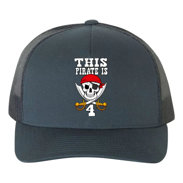 This Pirate Is 4 Pirate Themed 4th Birthday Party Boy Yupoong Adult 5-Panel Trucker Hat