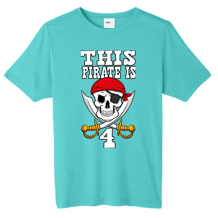 This Pirate Is 4 Pirate Themed 4th Birthday Party Boy ChromaSoft Performance T-Shirt