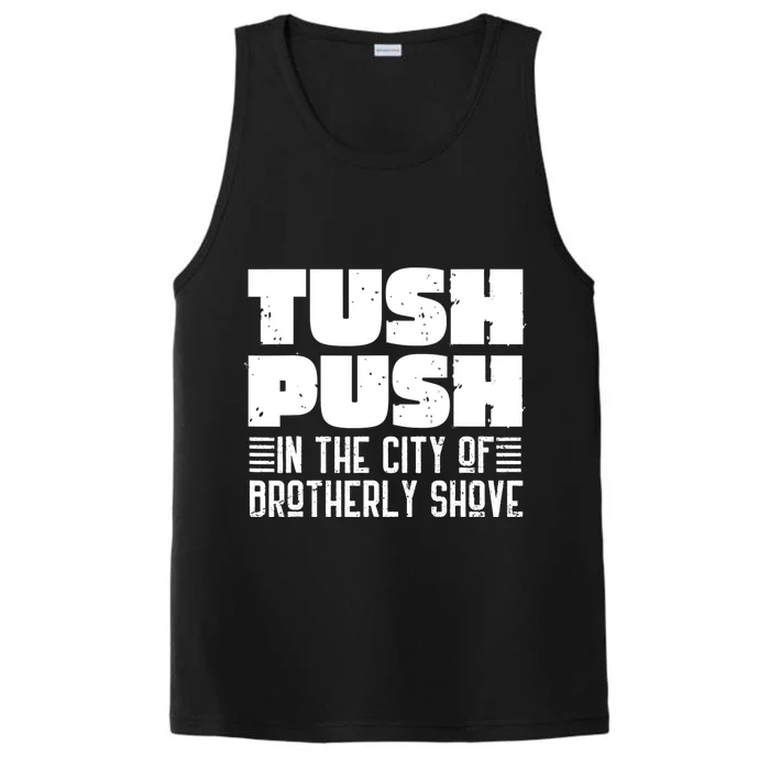 Tush Push In The City Of Brotherly Shove Funny Football Performance Tank