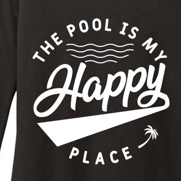 The Pool Is My Happy Place Family Trip Beach Tee Gift Womens CVC Long Sleeve Shirt