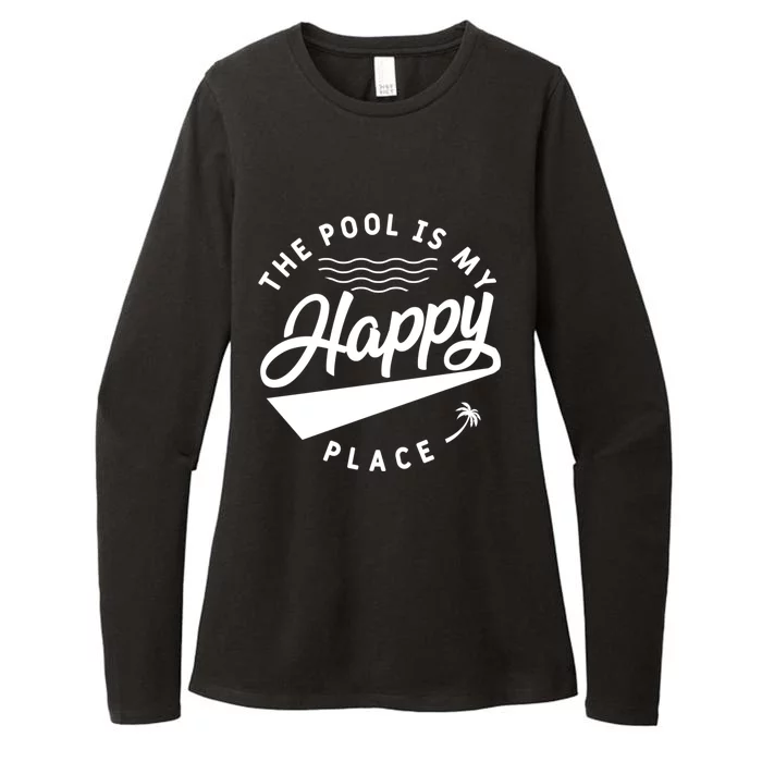 The Pool Is My Happy Place Family Trip Beach Tee Gift Womens CVC Long Sleeve Shirt