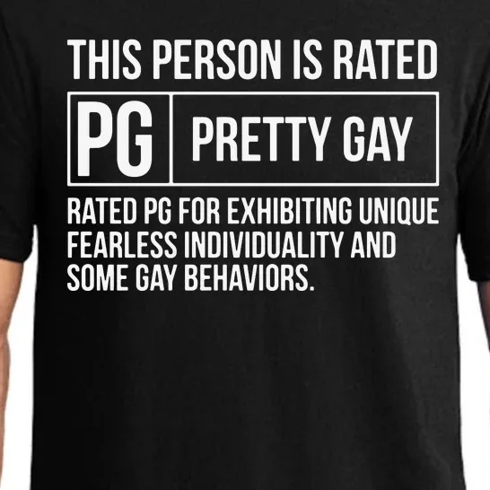 This Person Is Rated Pg Pretty Gay Funny Lgbt Joke Pajama Set