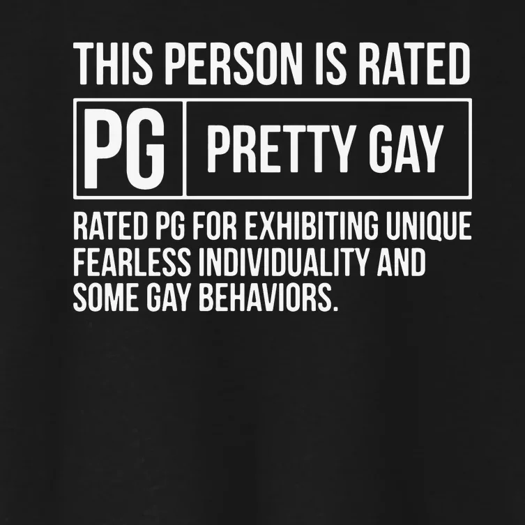 This Person Is Rated Pg Pretty Gay Funny Lgbt Joke Women's Crop Top Tee