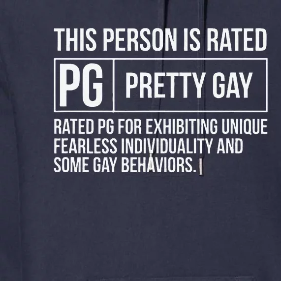 This Person Is Rated Pg Pretty Gay Funny Lgbt Joke Premium Hoodie