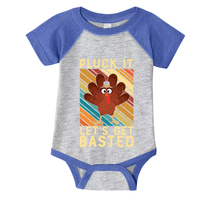 Thanksgiving Pluck It Lets Get Basted Turkey Gift Infant Baby Jersey Bodysuit