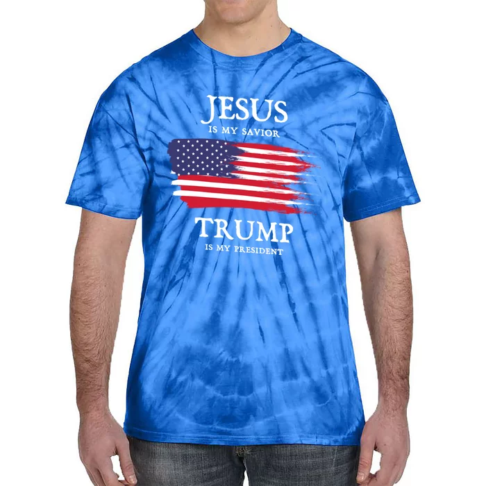 Trump President Jesus Savior Usa Meaningful Gift Tie-Dye T-Shirt