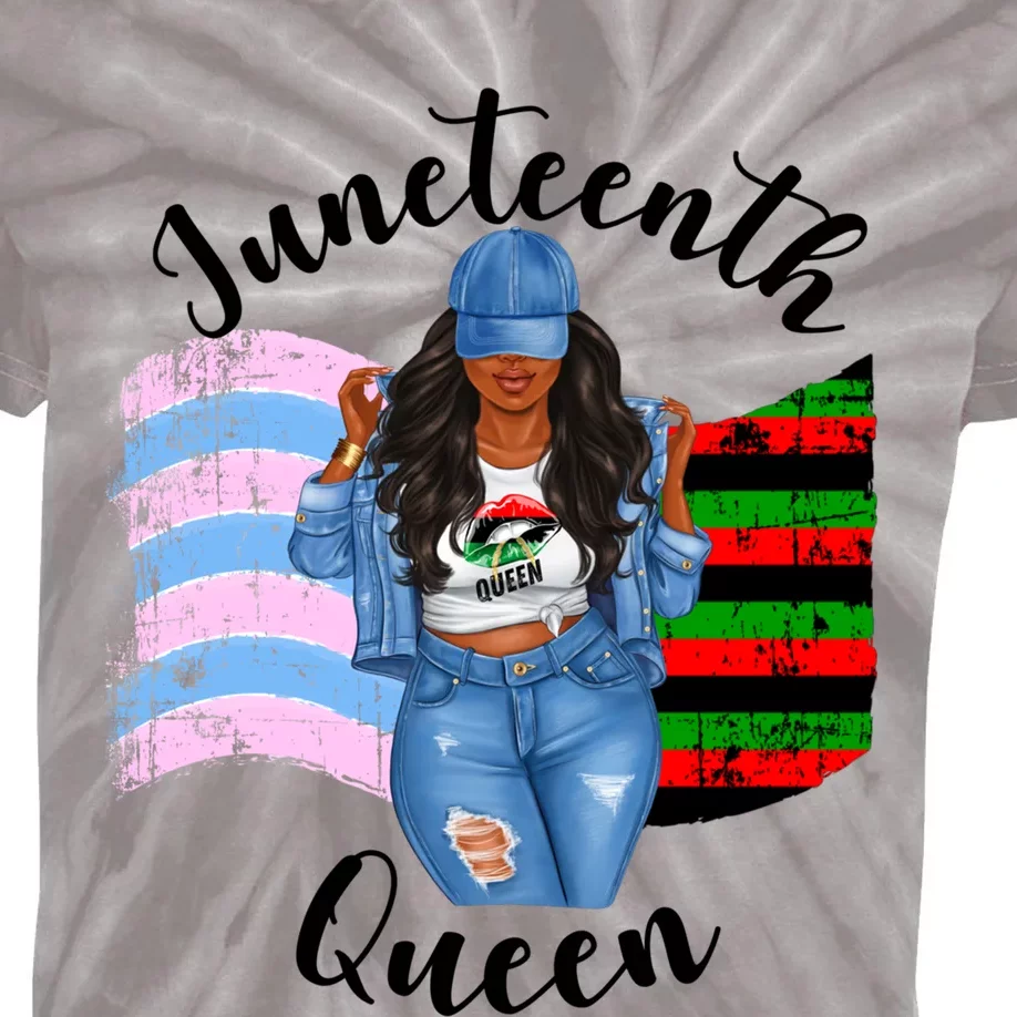 Transexual Pride Juneteenth Queen Black Mom Mamma Meaningful Gift Kids Tie-Dye T-Shirt