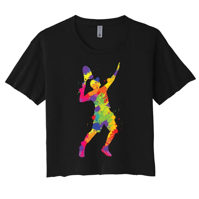 Tennis Player Kids Boy Women's Crop Top Tee