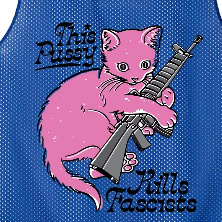 This Pussy Kills Fascists Mesh Reversible Basketball Jersey Tank