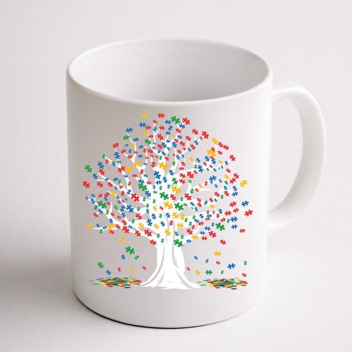 Tree Puzzle Love Special April Autism Awareness Gift Front & Back Coffee Mug