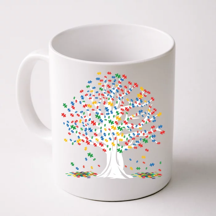 Tree Puzzle Love Special April Autism Awareness Gift Front & Back Coffee Mug