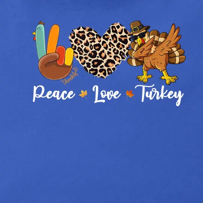 Thanksgiving Peace Love Turkey Dabbing Apparel Meaningful Gift Zip Tote Bag