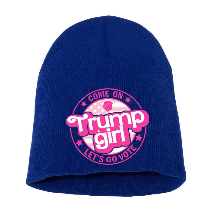 Trump Pink LetS Go Vote 2024 Gift Short Acrylic Beanie