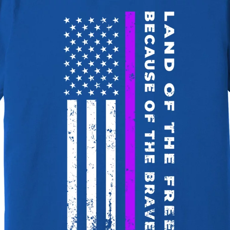 Thin Purple Line Land Of The Free Because Of The Brave Gift Premium T-Shirt