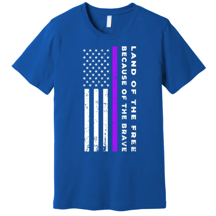 Thin Purple Line Land Of The Free Because Of The Brave Gift Premium T-Shirt