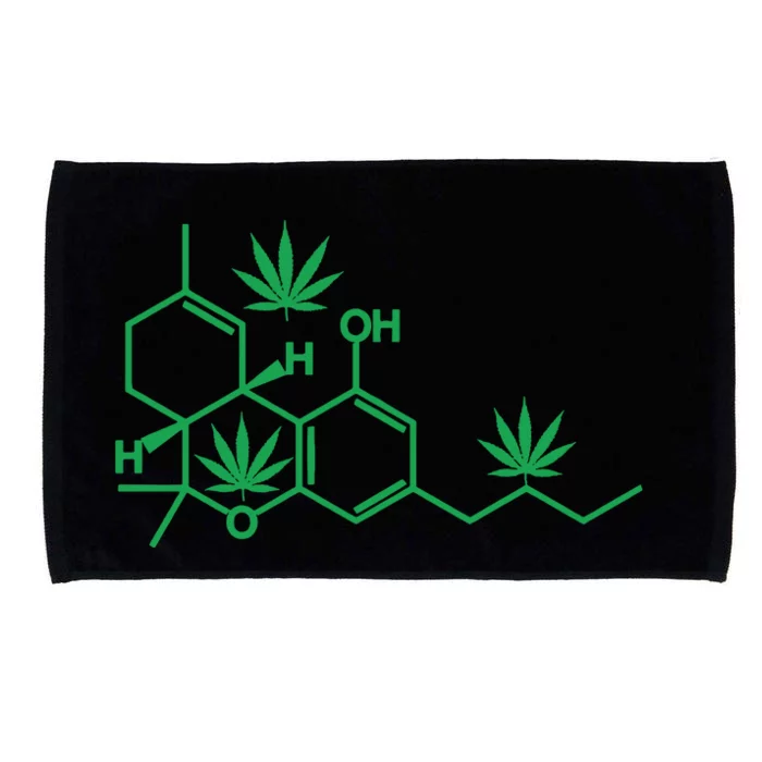 THC POT LEAF MOLECULE Microfiber Hand Towel