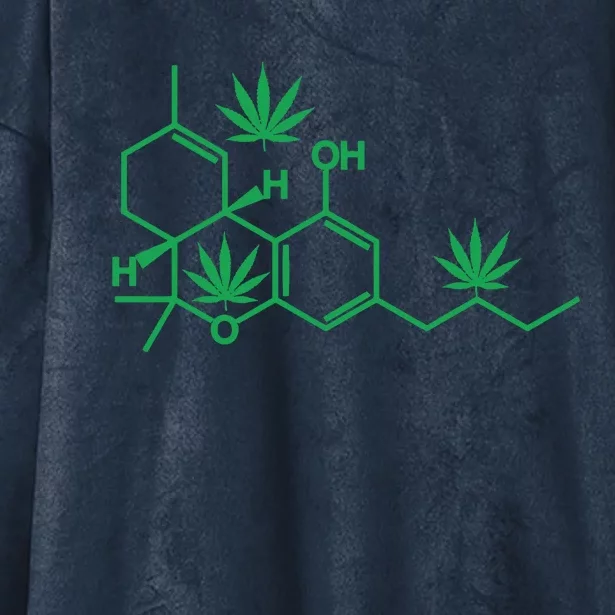 THC POT LEAF MOLECULE Hooded Wearable Blanket