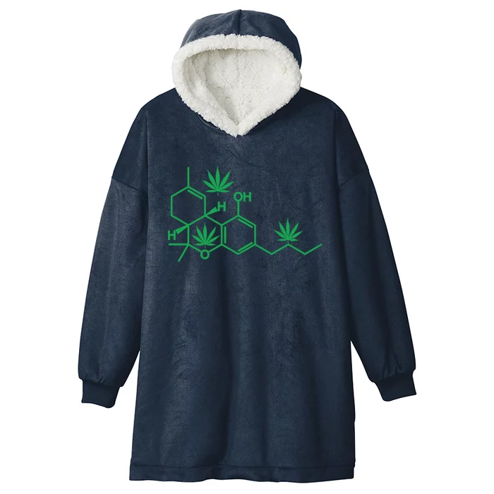 THC POT LEAF MOLECULE Hooded Wearable Blanket