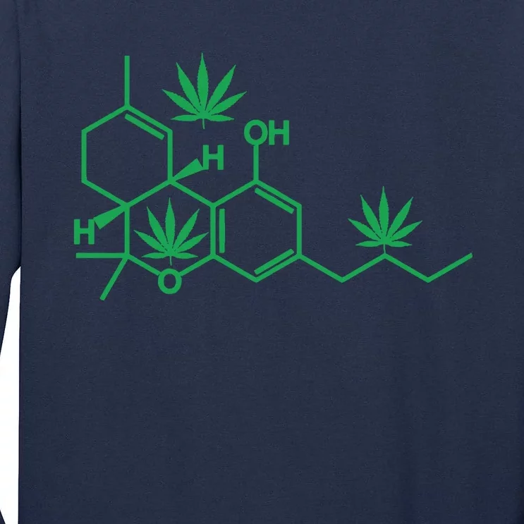 THC POT LEAF MOLECULE Tall Long Sleeve T-Shirt