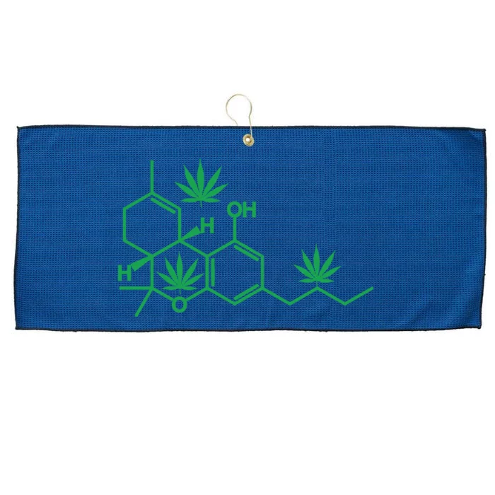 THC POT LEAF MOLECULE Large Microfiber Waffle Golf Towel