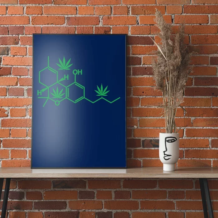 THC POT LEAF MOLECULE Poster