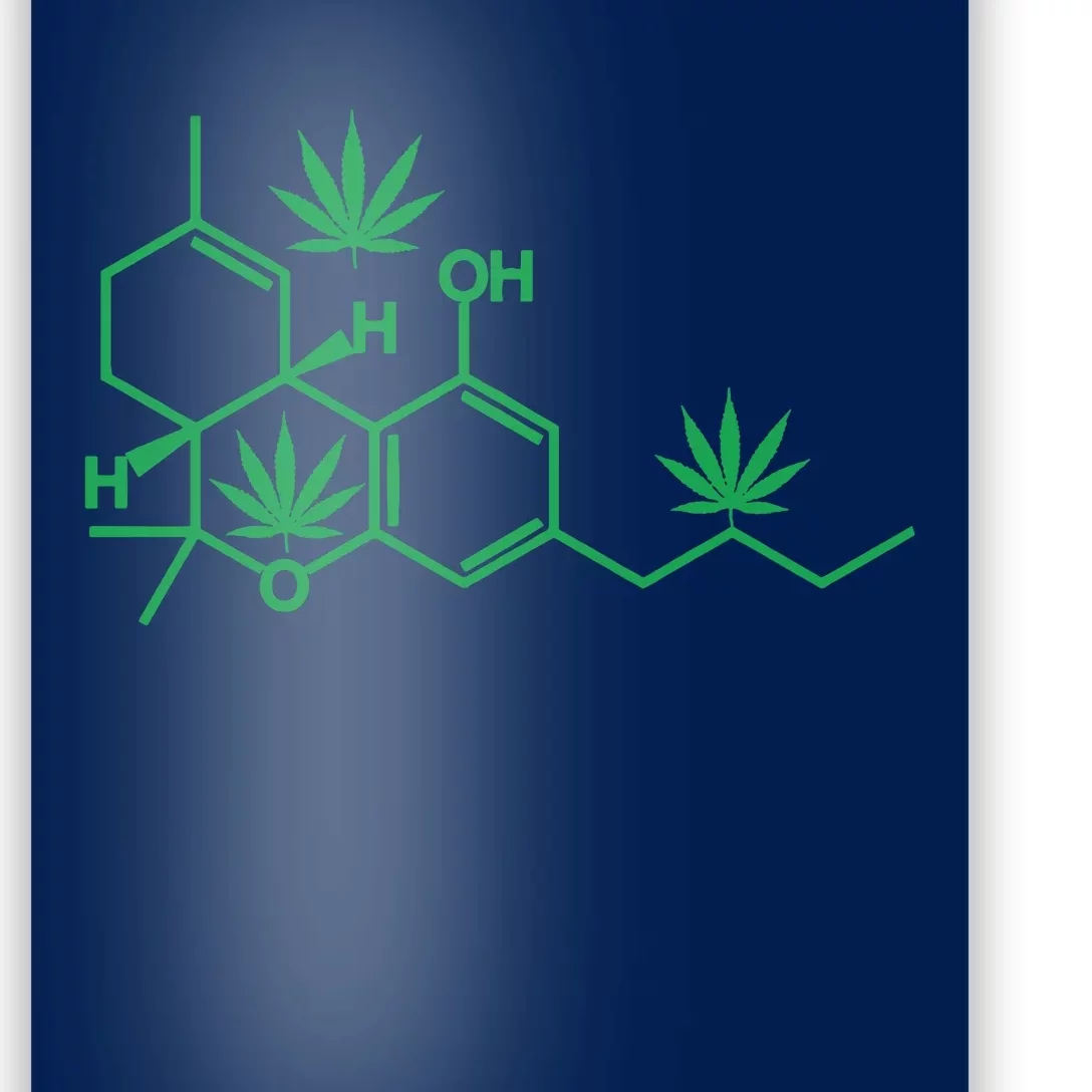 THC POT LEAF MOLECULE Poster