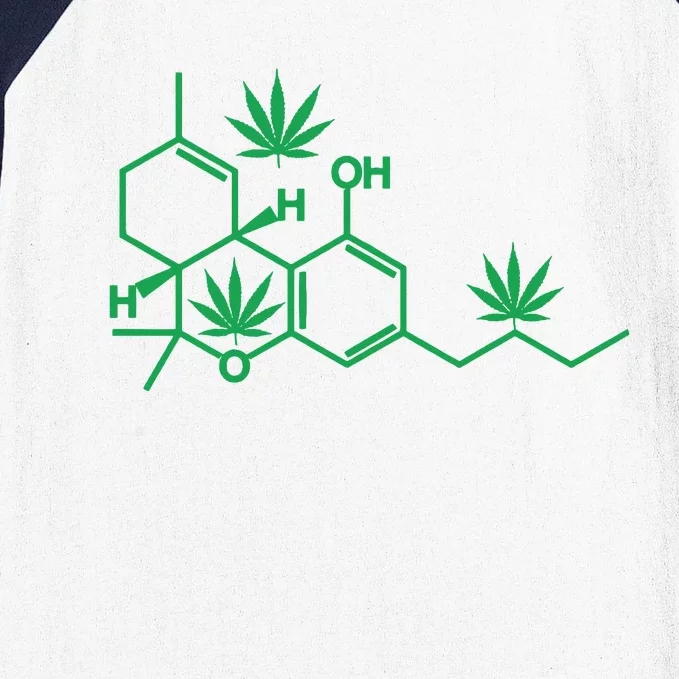 THC POT LEAF MOLECULE Baseball Sleeve Shirt