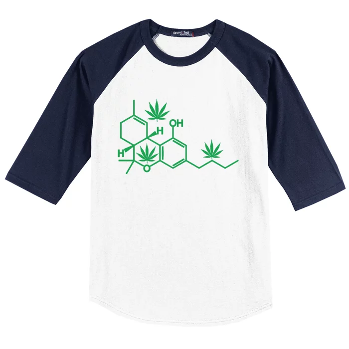 THC POT LEAF MOLECULE Baseball Sleeve Shirt