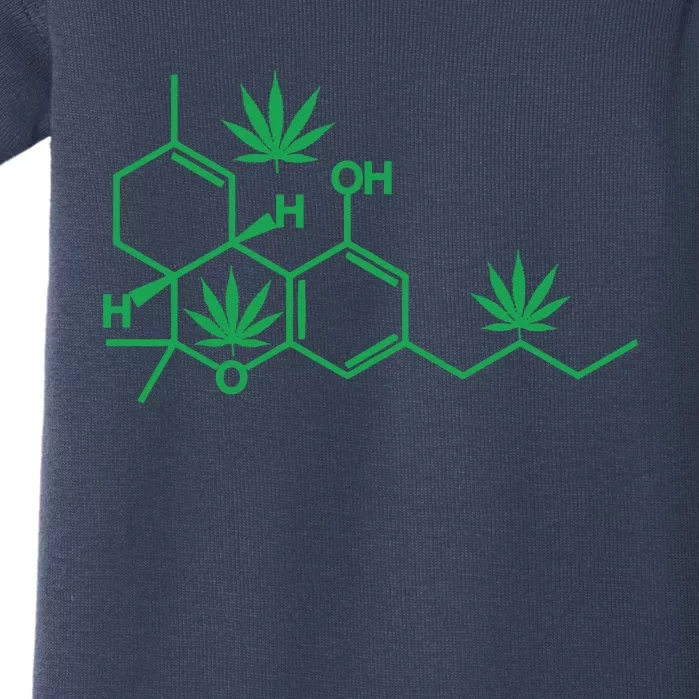 THC POT LEAF MOLECULE Baby Bodysuit