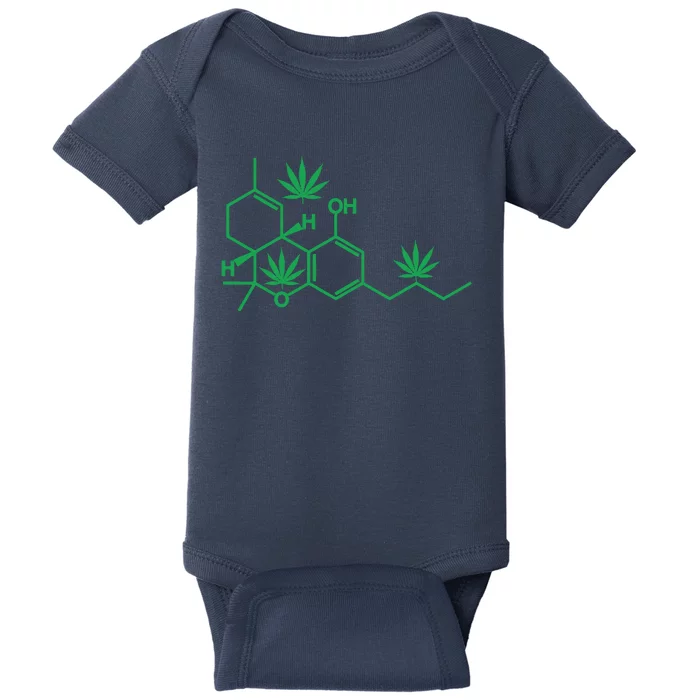 THC POT LEAF MOLECULE Baby Bodysuit