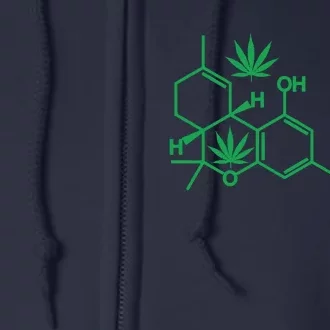 THC POT LEAF MOLECULE Full Zip Hoodie