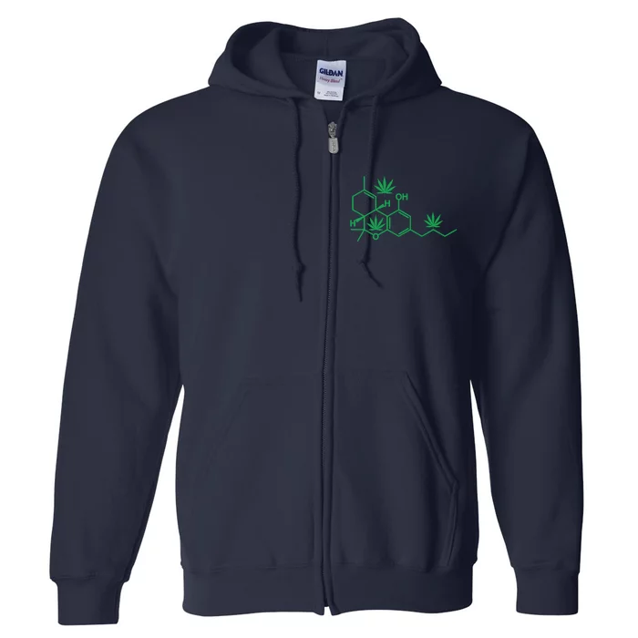 THC POT LEAF MOLECULE Full Zip Hoodie