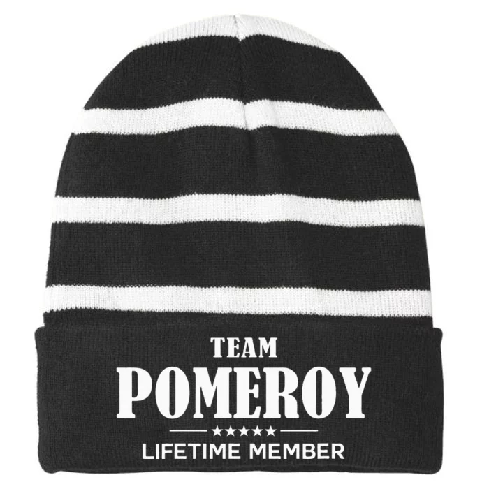 Team Pomeroy Lifetime Member Pomeroy Family Striped Beanie with Solid Band