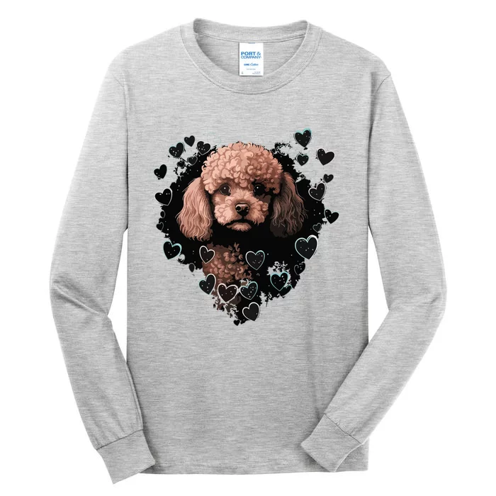 Toy Poodle Love Heart For Valentines Day On Poodle Lover Tall Long Sleeve T-Shirt