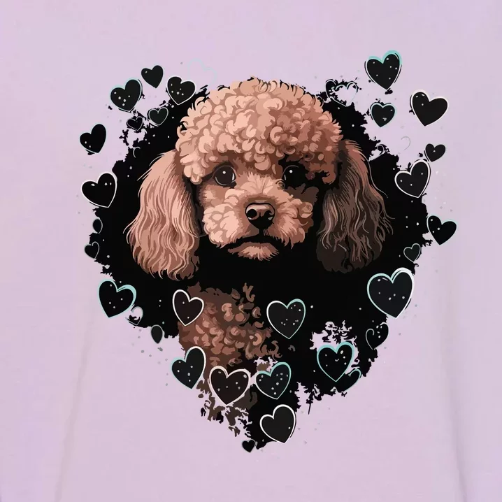 Toy Poodle Love Heart For Valentines Day On Poodle Lover Garment-Dyed Sweatshirt