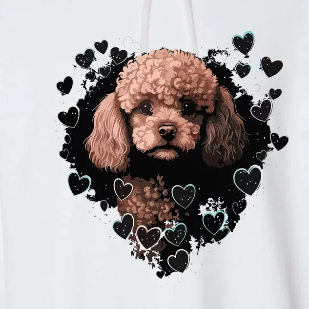 Toy Poodle Love Heart For Valentines Day On Poodle Lover Garment-Dyed Fleece Hoodie