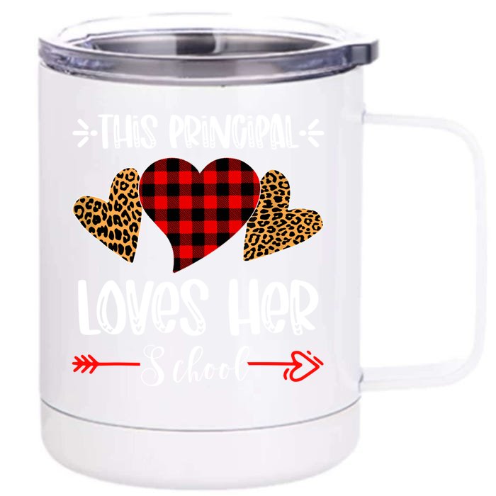 This Principal Loves Her School Head Teacher Valentines Day Gift Front & Back 12oz Stainless Steel Tumbler Cup