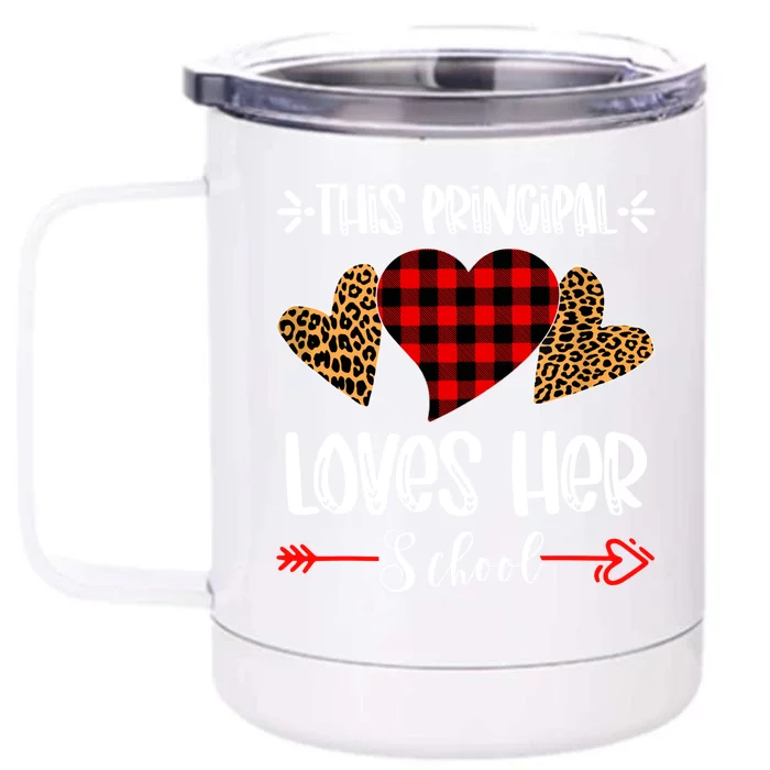 This Principal Loves Her School Head Teacher Valentines Day Gift Front & Back 12oz Stainless Steel Tumbler Cup