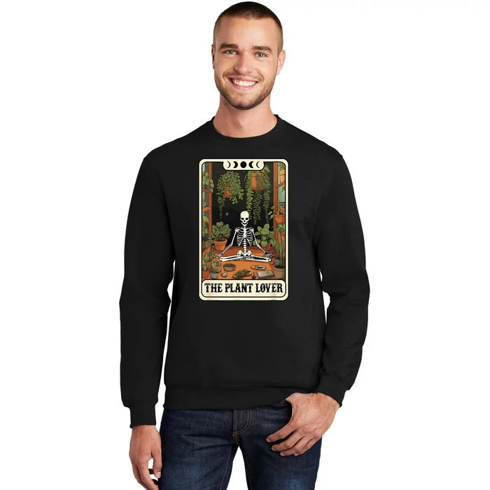 The Plant Lover Tarot Card Halloween Skeleton Stay Spooky Sweatshirt