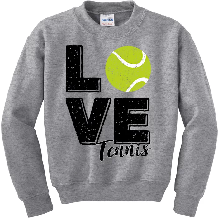 Tennis Player Lover I Love Tennis Gift Kids Sweatshirt