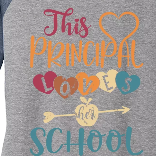 This Principal Loves Her School Teacher Funny Principal Women's Tri-Blend 3/4-Sleeve Raglan Shirt