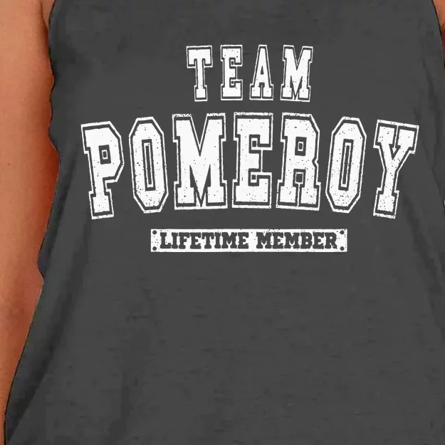 Team Pomeroy Lifetime Member Family Last Name Women's Knotted Racerback Tank