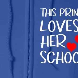 This Principal Loves Her Valentines Day School Hearts Cute Gift Full Zip Hoodie