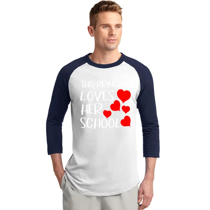 This Principal Loves Her Valentines Day School Hearts Cute Gift Baseball Sleeve Shirt