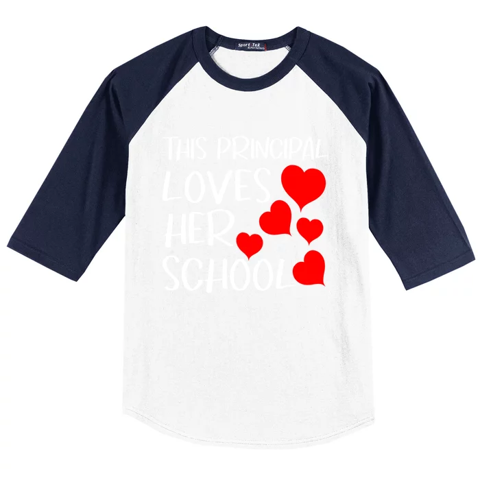 This Principal Loves Her Valentines Day School Hearts Cute Gift Baseball Sleeve Shirt