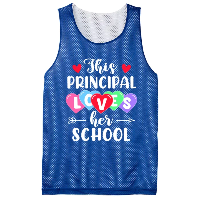 This Principal Loves Her School Gift Funny Valentine's Day Cute Gift Mesh Reversible Basketball Jersey Tank