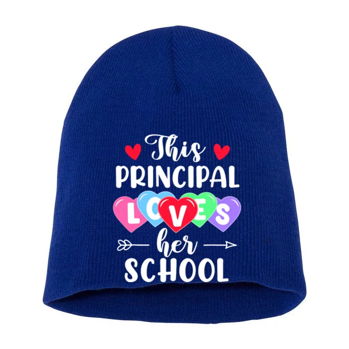 This Principal Loves Her School Gift Funny Valentine's Day Cute Gift Short Acrylic Beanie